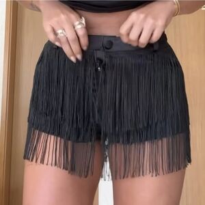 Fringe Black Women's Shorts